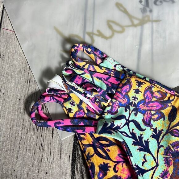 Gypsy Sand Women's Floral Multiple Side Strings Multicolor Bikini Bottom XS - Picture 6 of 6